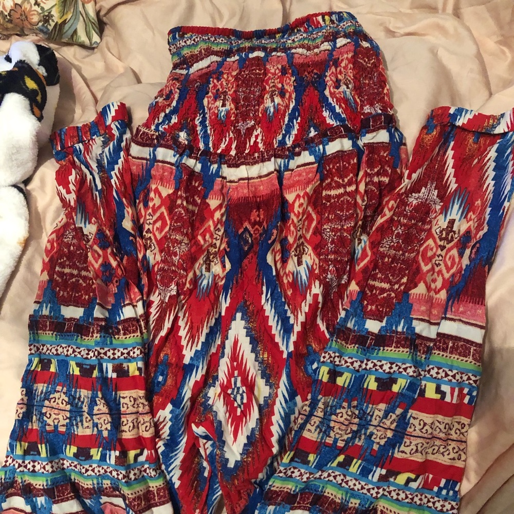 Red aztec jumpsuit